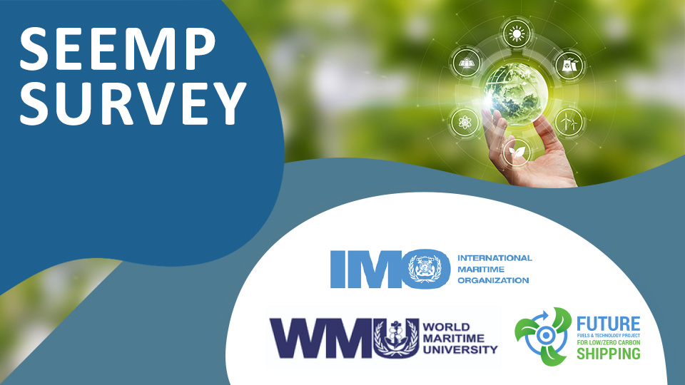image with words "SEEMP Survey" and logos of IMO and WMU